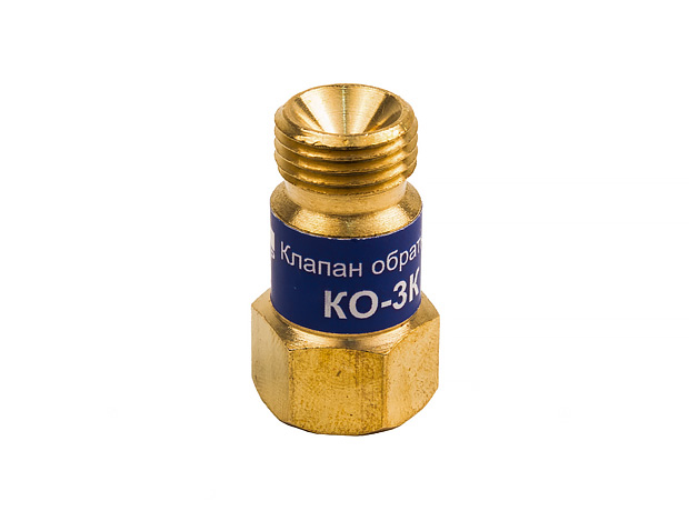 Перейти на страницу товара Клапан обратный КЕДР КО-3К (кислород), на вход резака /горелки, М16х1,5