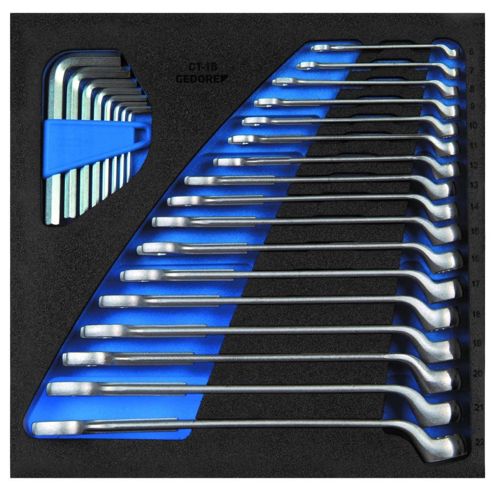Набор комбинированных ключей в 2/3 СТ ложементе GEDORE