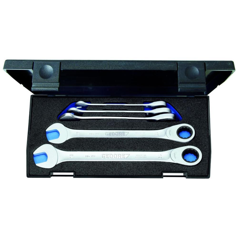 Набор ключей гаечных рожковых с трещоткой 8-19 мм 5шт GEDORE