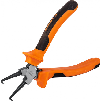 440207 Щипцы загнутые 90° для стопорных колец с двухкомпонентными рукоятками, сжим, 180 мм, 5-32 мм