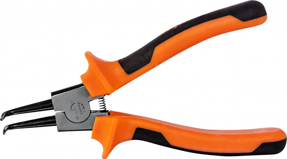 440407 Щипцы загнутые 90° для стопорных колец с двухкомпонентными рукоятками, разжим, 180 мм, 5-32 мм