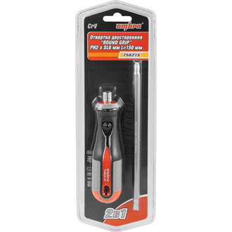 756215 Отвертка стержневая двусторонняя ROUND GRIP, РН2,SL6x150 мм