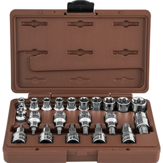 953222 Набор головок торцевых, внешний TORX®, и насадок с вставками-битами TORX®, 22 предмета