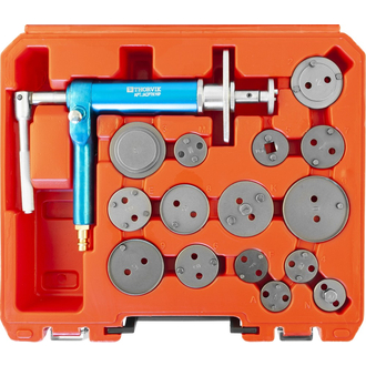 ACPTK16P Приспособление с пневматическим приводом для возврата поршней дисковых тормозных механизмов в наборе, 16 предметов