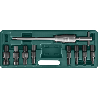 AE310082 Съемник подшипников с цанговыми захватами за внутреннюю обойму и обратным молотком в наборе, диапазон захватов 8-30 мм