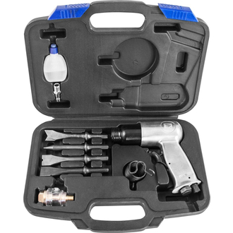 AHK9150 Молоток пневматический 150 мм в наборе с насадками, 9 предметов