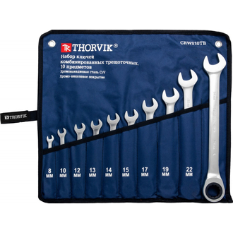 CRWS10TB Набор ключей гаечных комбинированных трещоточных в сумке, 8-24 мм, 10 предметов