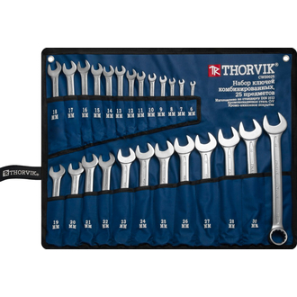 CWS0025 Набор ключей гаечных комбинированных в сумке, 6-32 мм, 25 предметов