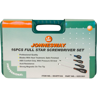 D04PP16S Набор отверток стержневых FULL STAR, 16 предметов