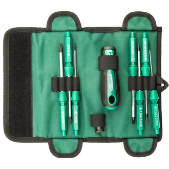 DB0309S Отвертка со сменными стержнями в наборе, 9 предметов