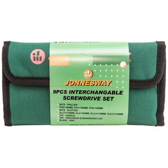 DB0309S Отвертка со сменными стержнями в наборе, 9 предметов