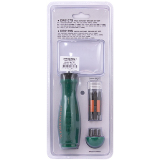 DR0119S Рукоятка отверточная трещоточная в наборе с битами, 19 предметов