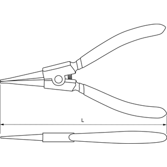 ERSP180 Щипцы прямые для стопорных колец с ПВХ рукоятками, разжим, 180 мм, 10-40 мм