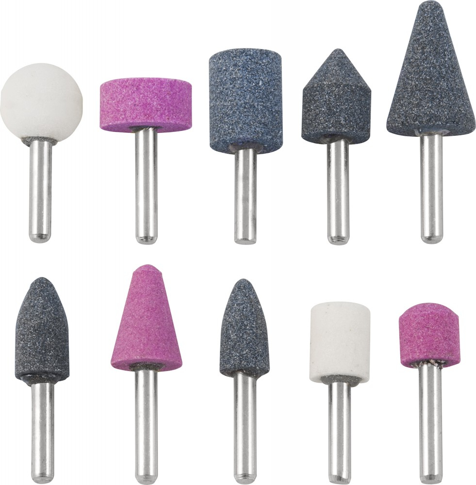 GSK10 Универсальные профильные шлифовальные насадки в наборе, O 6 мм, 10 предметов