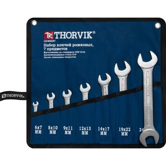 OEWS007 Набор ключей гаечных рожковых в сумке, 6-27 мм, 7 предметов