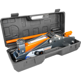 OHT225C Домкрат подкатной 2.5 т. с фиксатором в кейсе, 140-387 мм