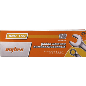 OMT16S Набор ключей гаечных комбинированных в сумке, 8-32 мм, 16 предметов