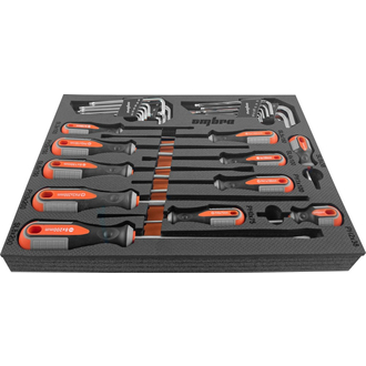 OMT29STE Набор отверток стержневых ROUND GRIP и торцевых ключей в EVA ложементе 280х375 мм, 29 предметов