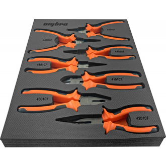 OMT7STE Набор шарнирно-губцевого инструмента в EVA ложементе 280х375 мм, 7 предметов