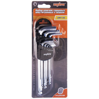 OMT9S Набор ключей торцевых шестигранных с шаром, H1.5-10 мм, 9 предметов