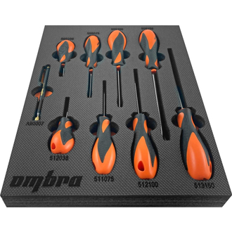 OMT9STE Набор отверток стержневых Basic в EVA ложементе 280х375 мм, 9 предметов