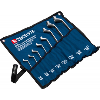 ORWS008 Набор ключей гаечных накидных изогнутых 75° в сумке, 6-27 мм, 8 предметов