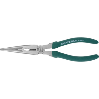 P068 Длинногубцы прямые, многофункциональные, с ПВХ рукоятками, 200 мм