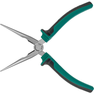 P1118 Длинногубцы прямые с двухкомпонентными рукоятками, 200 мм