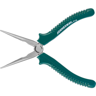 P118 Длинногубцы прямые, многофункциональные, с полимерными рукоятками, 200 мм