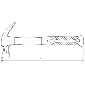 PHCH45 Молоток столярный с фиберглассовой рукояткой 450 гр