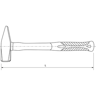 PHH300 Молоток слесарный с фиберглассовой рукояткой 300 гр