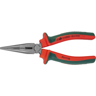 PV1116 Длинногубцы диэлектрические прямые с двухкомпонентными рукоятками, 160 мм
