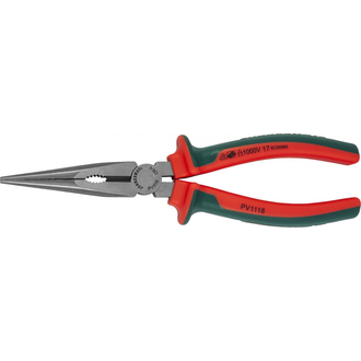 PV1118 Длинногубцы диэлектрические прямые с двухкомпонентными рукоятками, 200 мм