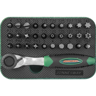 RD01032S Набор рукоятка трещоточная миниатюрная 1/4