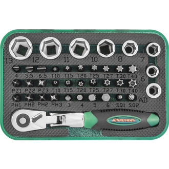 RD02040S Набор рукоятка трещоточная миниатюрная 1/4