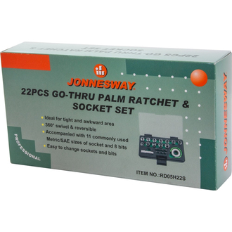 RD05H22S Головки торцевые SPLINE М4-13 с дисковым трещоточным механизмом и аксессуарами в наборе, 22 предмета