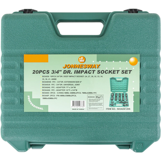 S03AD6120S Набор головок торцевых ударных глубоких 3/4