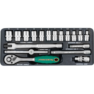 S04H2118S Набор головок торцевых 1/4