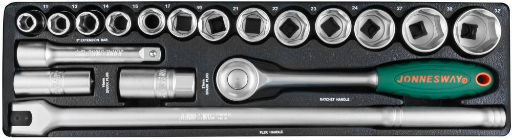 S04H419S Набор головок торцевых 1/2