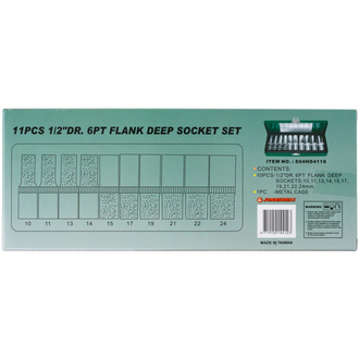 S04HD411S Набор головок торцевых глубоких 1/2