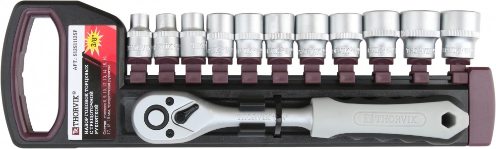 S12S1112SP Набор головок торцевых с трещоточной рукояткой 3/8