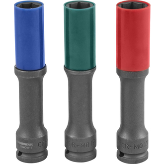 S18AD4103S Набор головки торцевые ударные тонкостенные глубокие для колесных дисков 17,19,21 мм