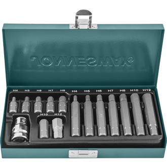 S29H4115S Набор вставок-бит 10 мм DR шестигранных с переходником, 15 предметов