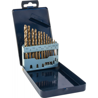 TDBS13K5 Набор спиральных сверл по металлу HSS Co в металлическом кейсе, d1.5-6.5 мм, 13 предметов