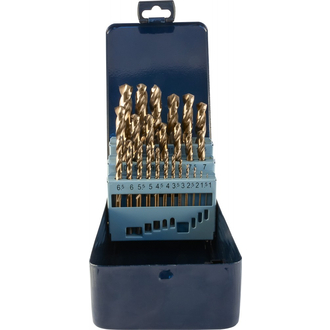 TDBS25K5 Набор спиральных сверл по металлу HSS Co в металлическом кейсе, d1.0-13.0 мм, 25 предметов