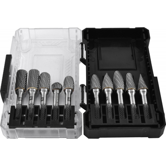 TRRB060610-2S Набор борфрез твердосплавных, тип A, B, C, D, E, F, G, H, L, M, 6 мм, двойная насечка, в кейсе, 10 предметов