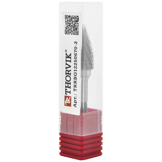 TRRBG12250670-2 Борфреза твердосплавная гиперболическая с заостренным концом, тип G, 12 мм, двойная насечка, в боксе