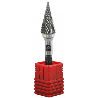 TRRBM10200665-2 Борфреза твердосплавная коническая, тип M, 10 мм, двойная насечка, в боксе