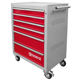 TT6GR-R Тележка инструментальная 6-ти полочная (серая с красными ящиками)