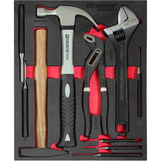 UTS10STE Набор молотков, выколоток и шарнирно-губцевого инструмента в EVA ложементе 280х375х30 мм, 10 предметов